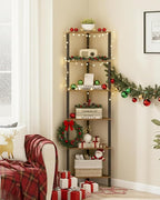 TUTOTAK Corner Shelf, 6-Tier Corner Bookshelf - Image 8