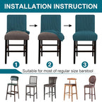 Turquoize Stretch Bar Stool Cover Counter Stool Pub Chair Slipcover - Image 7