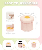 B FSOBEIIALEO Storage Ottoman Foldable, Sunflower Shaped Small Footrest - Image 3