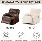 Recliner Chair Covers, 4-Piece Stretch Geometric Strokes Jacquard Reclining - Image 6