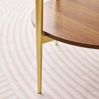 LumFurn Round Glass End Table, Mid-Century Modern Design Sofa Table - Image 7