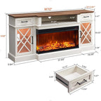 OKD 3-Sided Glass Farmhouse Electric Fireplace TV Stand - Image 2