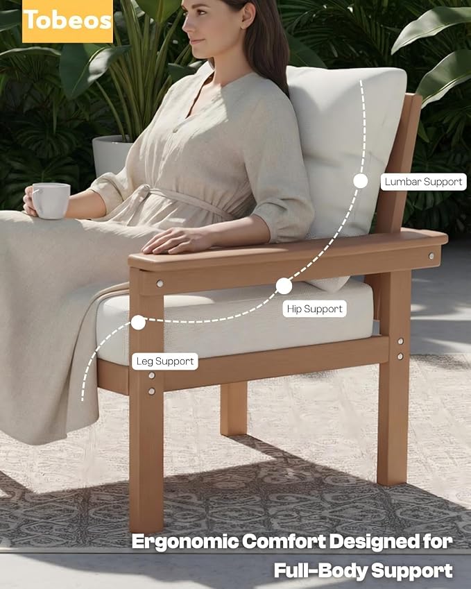 HDPE 7 Piece Patio Furniture Set, All-Weather Outdoor Couch Set - Image 3