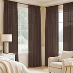 MIULEE Chocolate Sheer Curtains 72 Inches Long 4 Panels 42 x 72 Inches | Light - Image 2