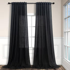 Pitalk Black Extra Long Curtains 120 Inches Long by Pitalk