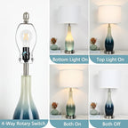 BesLowe 26in Tall Glass Table Lamps Set of 2 - Image 4