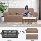 Easy-Going Stretch Oversized Loveseat Couch Covers Washable Camel | 1-Piece - Image 4