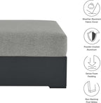 Modway Tahoe Aluminum Ottoman Gray - Image 7