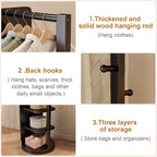 WoodsWhisper Full Length Mirror Coat Rack Solid Wood Floor Mirror 66"x12" Full - Image 8