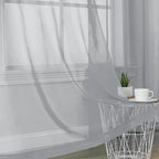 Light Grey Sheer Curtains 63 Inches Long 2 Panels - Image 5