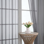 Charcoal Grey Sheer Curtains 120 Inches Long 2 Panels Set, 59 Inch Extra Wide - Image 3
