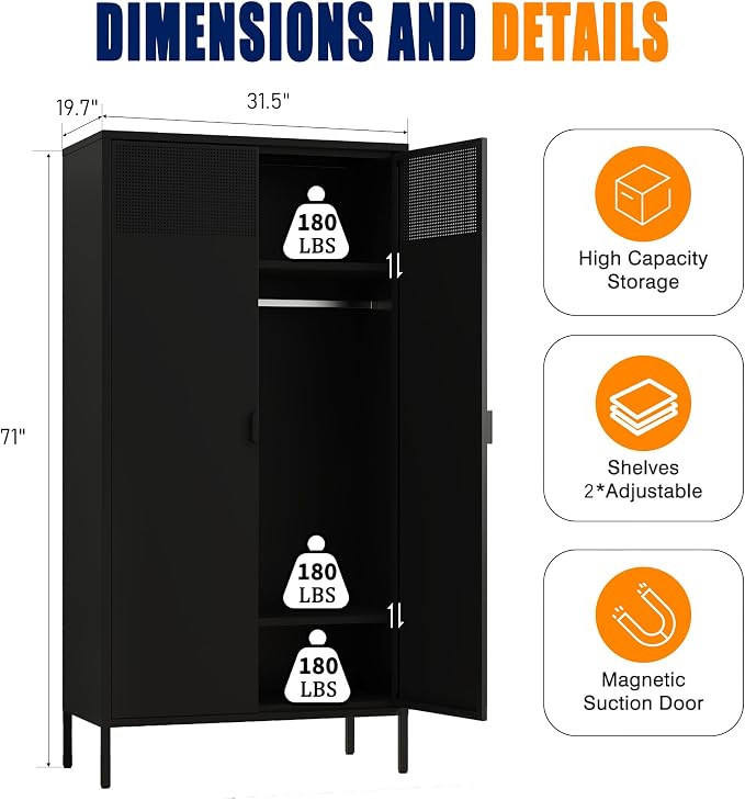 Washsemba Metal Storage Cabinets Locker - Image 2