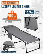 KingCamp Lounge Chair Outdoor, 400LBS Tanning Chairs - Image 2