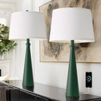 Oneach 25.75" Green Table Lamp Set of 2, Bedside Lamps - Image 2