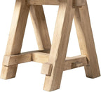 Hawthorne 18" Square Reclaimed Elm Trestle Side Table Heritage Light Natural - Image 9