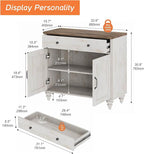 WAMPAT Buffet Cabinet with Doors & Drawer, Large Coffee Bar Table Wood Kitchen - Image 2