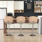 KCC Bar Stools Set of 4, Swivel Adjustable Height Barstools, PU Leather - Image 7