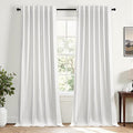 Topfinel 95 inch Bedroom Living Room Curtains 2 Panels 100% Blackout Linen by Topfinel