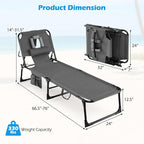 Goplus Tanning Chair, Folding Adjustable Patio Lounge Chair - Image 3