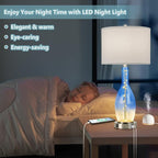 BesLowe 26in Tall Glass Table Lamps Set of 2 - Image 3