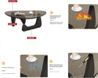 EASYSOUL Modern Glass Coffee Table, 44.88" D x 32.28" W x 15.75" H, Abstract - Image 9