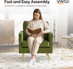 VINGLI Modern PU Leather Accent Chairs Set of 2, Single Sofa Chair - Image 6