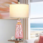 Ruzectt 25.5" Coastal Glass Table Lamps Set of 2, 3-Way Dimmable Touch Control - Image 6