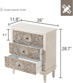 HOMPUS Farmhouse 3-Drawer Dresser - Image 2