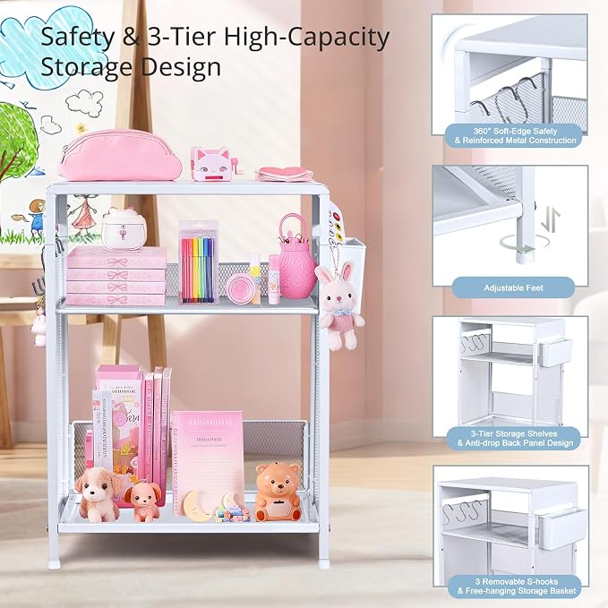 ECOLOVI Kids Nightstand 19in High - Image 7