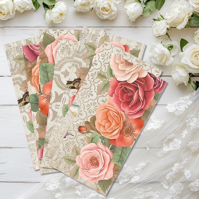 6 Sheets Roses Rub on Transfers - Image 6