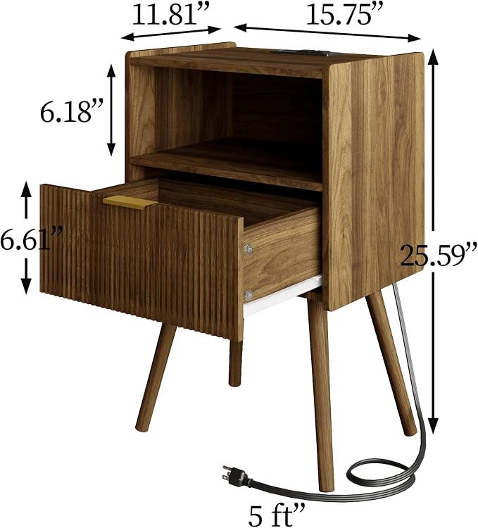 Veegle Nightstand, Modern Bedside Table - Image 2