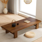 Japanese Solid Wood Low Coffee Table, Extra Thick Tatami Tables by YITAYMLI