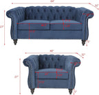 RARZOE 2 Pieces of Living Room Furniture Sofa Sets, Modern Contemporary Tufted - Image 2