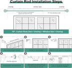 QDWIS 2 Pack Silver Curtain Rods - Image 7