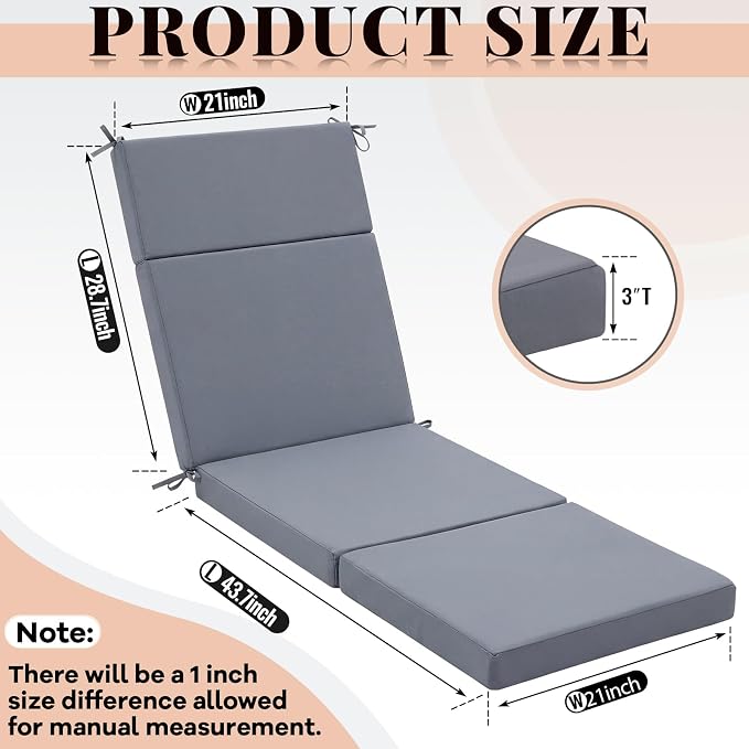 Patelai 2 Set Outdoor Chaise Lounge Cushions - Image 2