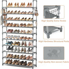 VTRIN 10 Tiers Shoe Rack Tall Large Capacity Wide Shoe Organizer Sturdy Shoe - Image 4