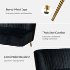 HULALA Home 3 Piece Velvet Living Room Furniture Set, Modern Comfy Upholstered - Image 5