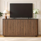 LKTART 64" Buffet Cabinet with Storage, Modern Fluted Accent Sideboard with - Image 3
