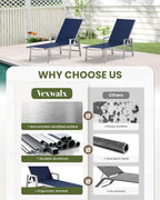 Patio Chaise Lounge Chair Outdoor Set of 2 - Image 7