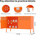 Orange Metal Storage Cabinet - Image 2