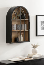 Kate and Laurel Megara Decorative Wooden Hanging Arched Wall Cabinet - Image 2