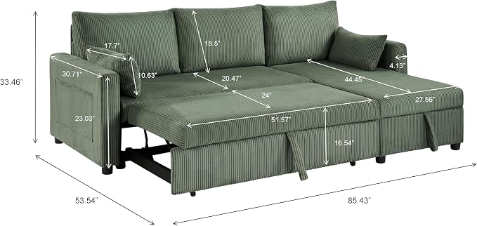Queen Sleeper Sofa, Convertible Sofa Bed - Image 3