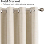 100% Blackout Linen Textured Curtains 96 Inch Long, Butter Cream | 100% - Image 6