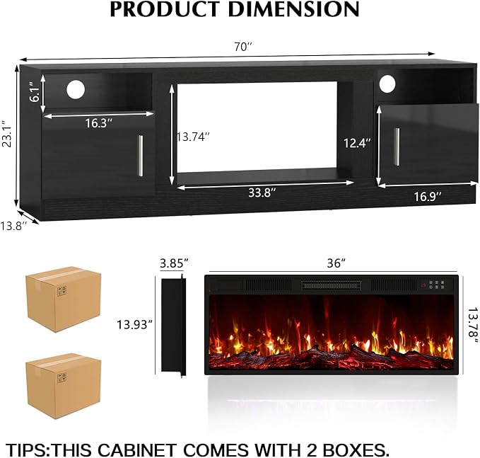 LEMBERI Fireplace tv Stand - Image 2
