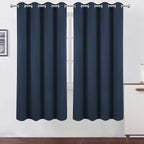 Navy Blue Blackout Curtains/52 x 72 Inch/Set of 2 Panels Room Darkening Curtains by Lemomo