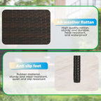 FDW | 3-Piece Patio Furniture Set | Brown & Red | Outdoor Wicker Furniture - Image 5
