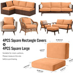 8Pcs Outdoor Cushion Covers, Stretch Patio Furniture Couch Chair Slipcovers | - Image 2