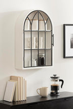 Kate and Laurel Megara Decorative Wooden Hanging Arched Wall Cabinet - Image 2