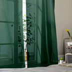 Hunter Green Sheer Curtain for Bedroom Living Room 78 Inches Long 2 Panels Set - Image 9