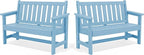 SERWALL Outdoor Bench, HDPE Outdoor Benches Weatherproof, 2-Person Garden Bench by SERWALL